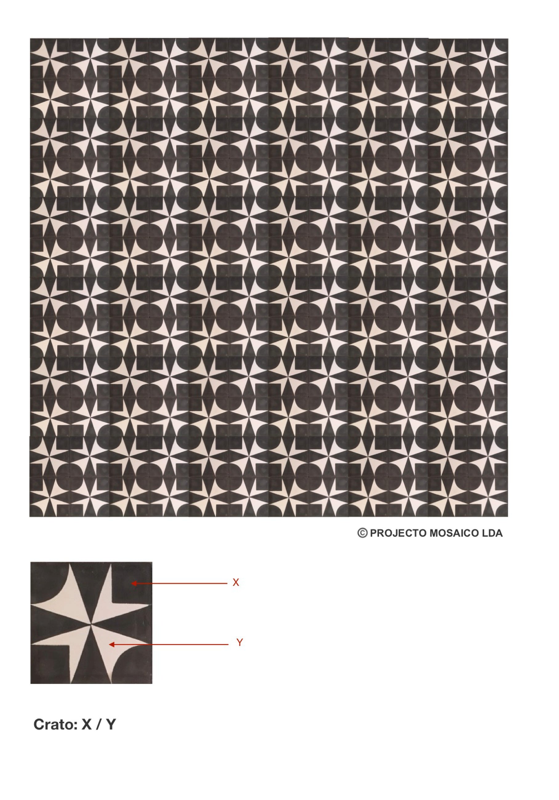 illustração de aplicação do mosaico hidráulico ref: Crato
