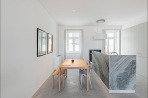 mosaico hidráulico padrão Losango aplicado numa cozinha em Lisboa