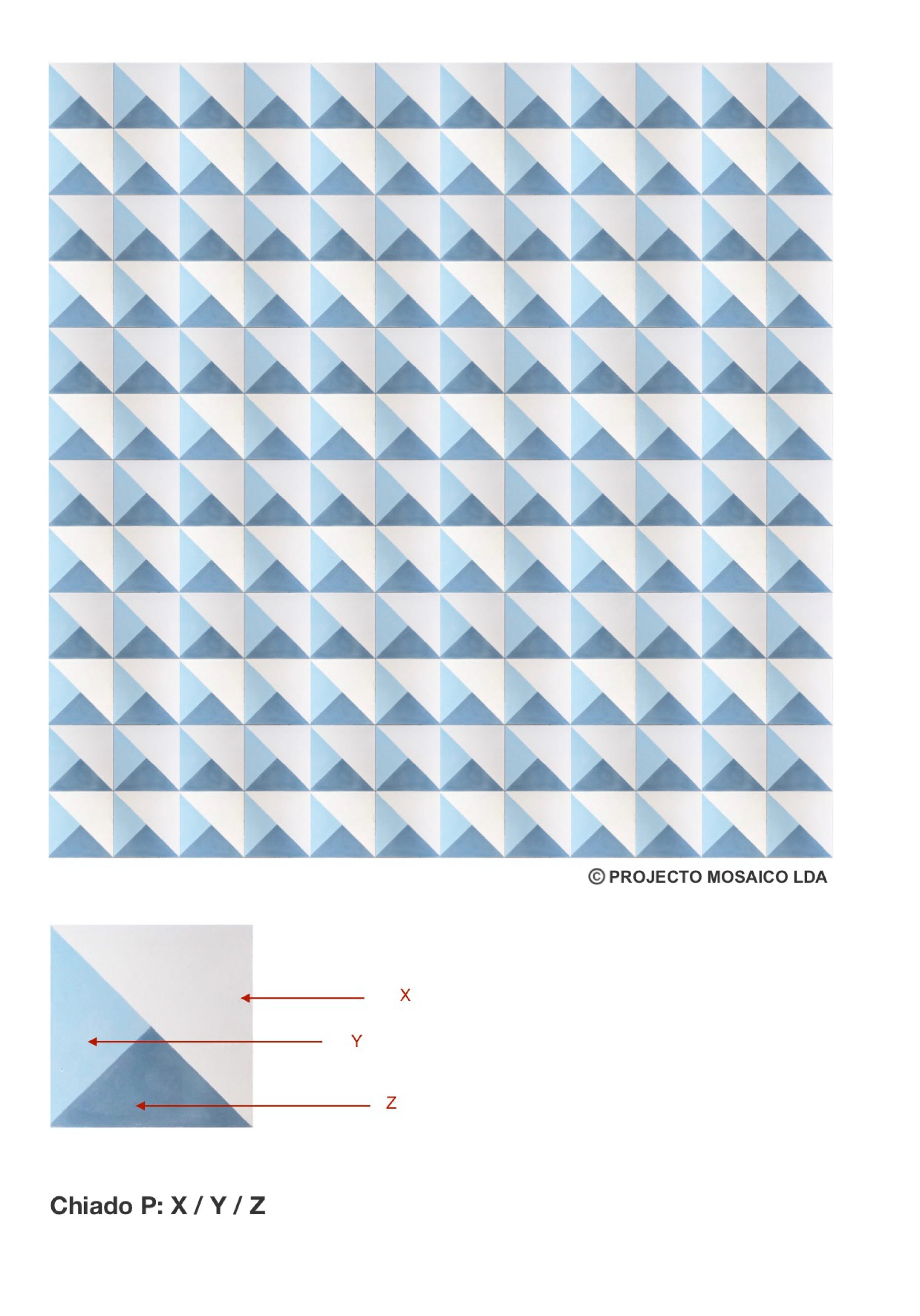 illustração de aplicação do mosaico hidráulico ref: Chiado