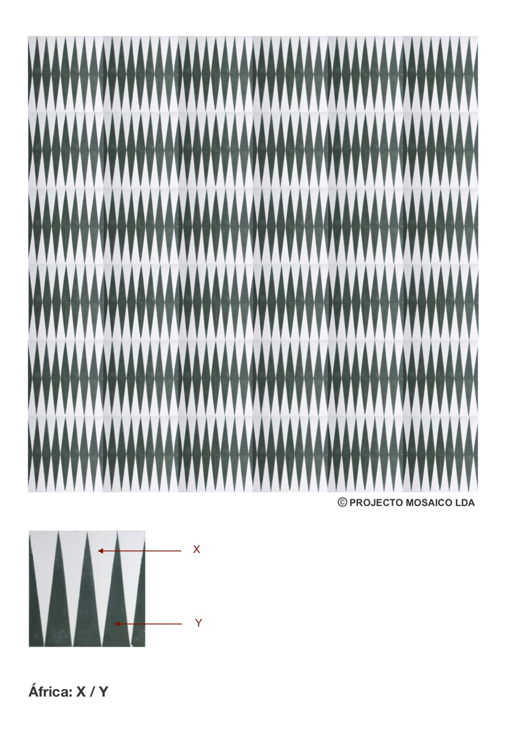 illustração de aplicação do mosaico hidráulico ref: África