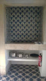 mosaico hidráulico padrão Gelo aplicado numa cozinha na Trafaria