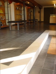 mosaico hidraulico 20cm monocromático ref 401 preto no Museu José Relvas em Alpiarça